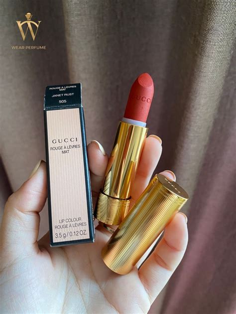 [SWATCH] Son Gucci 505 Janet Rust Đỏ Gạch (Rouge à